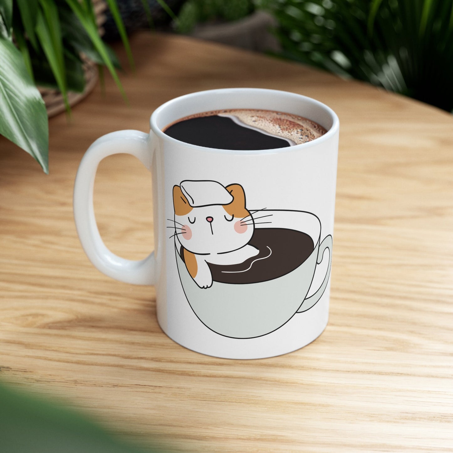 happy place mug, coffee is my happy place, coffee lover gift, cat and coffee lover gift