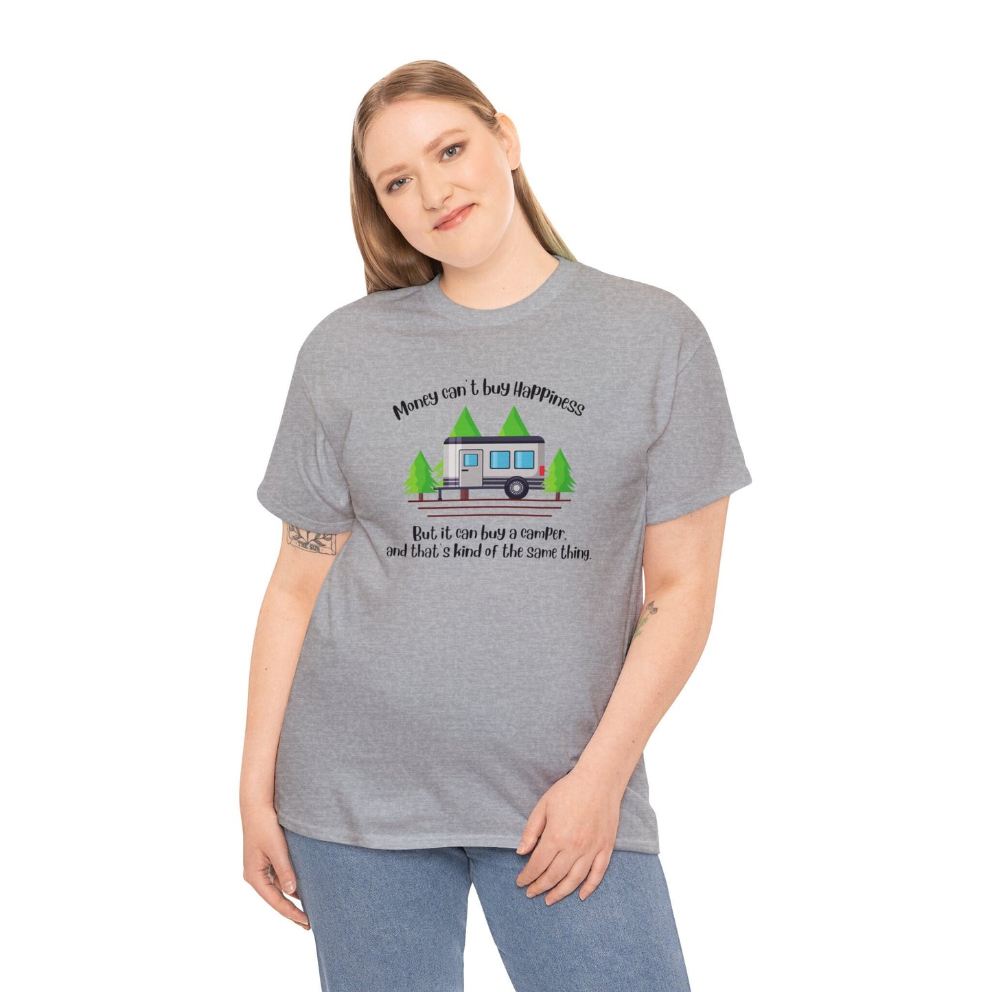 Happy Camper tee, money can't buy happiness but it can buy a camper,  camper life, gift for campers, #camping life