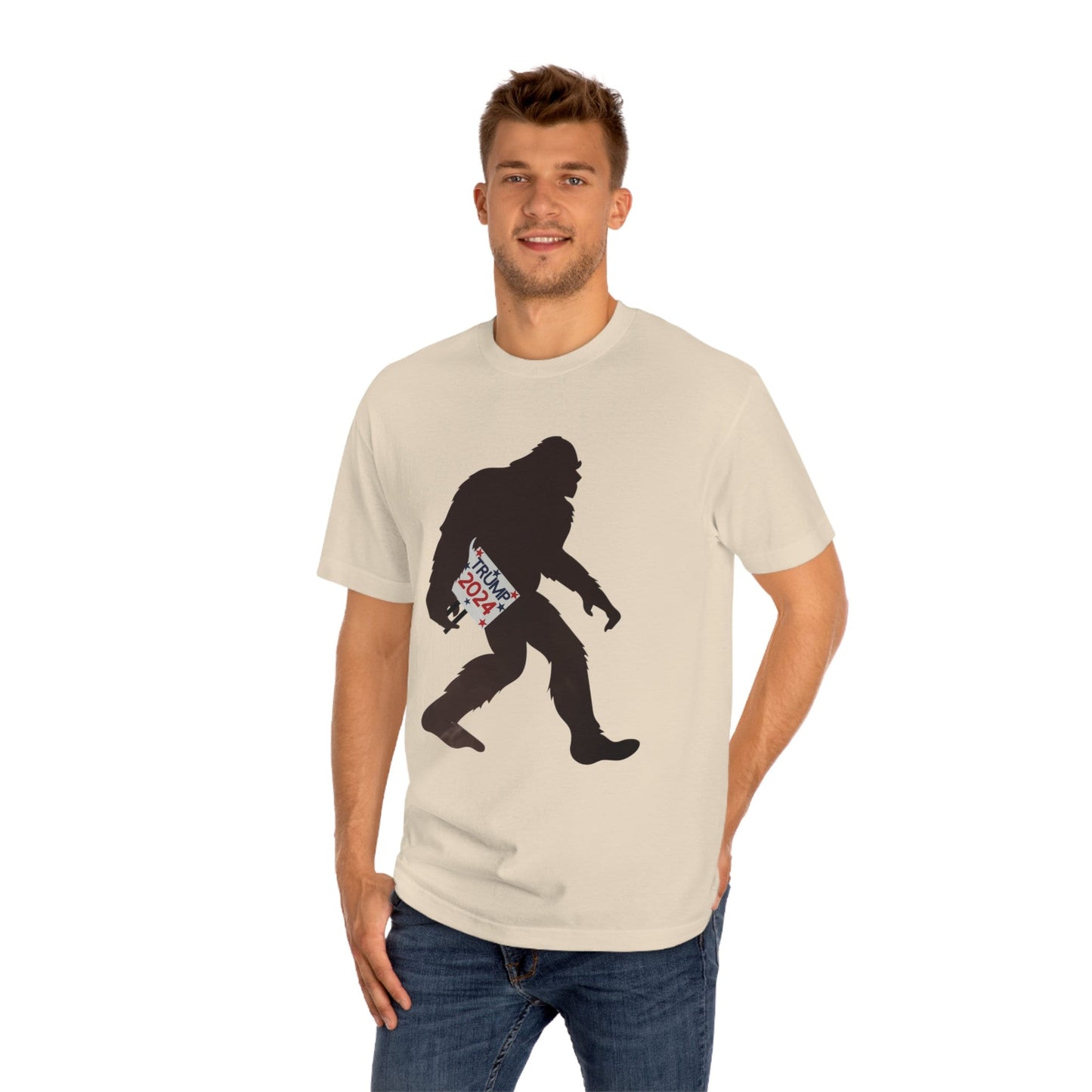 Trump Bigfoot T-shirt, trump yard sign, bigfoot stealing trump yard sign, bigfoot trump supporter,
