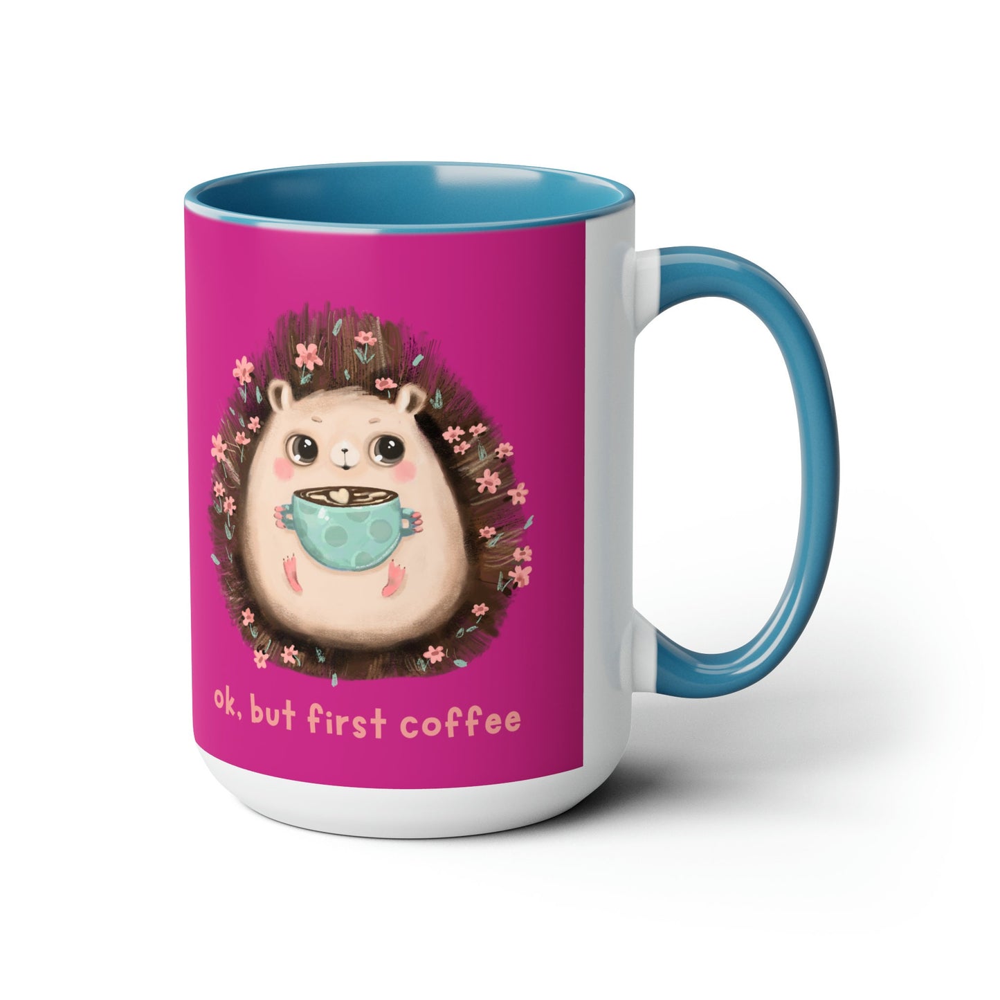But First Coffee Two-Tone Coffee Mugs, 15oz