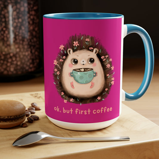 But First Coffee Two-Tone Coffee Mugs, 15oz