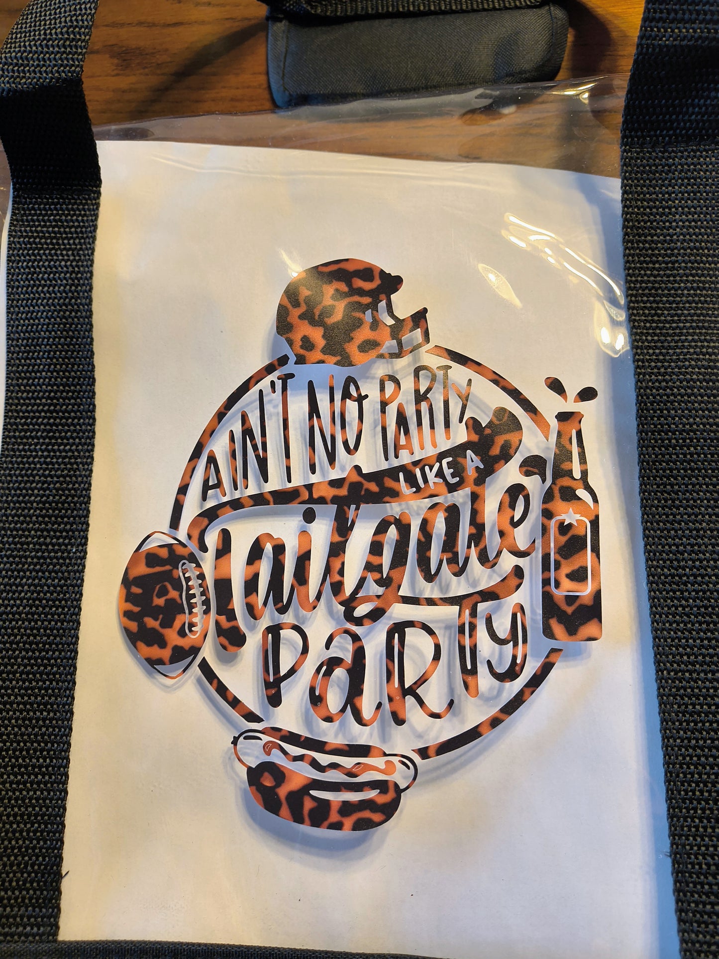 Clear game day bags leopard