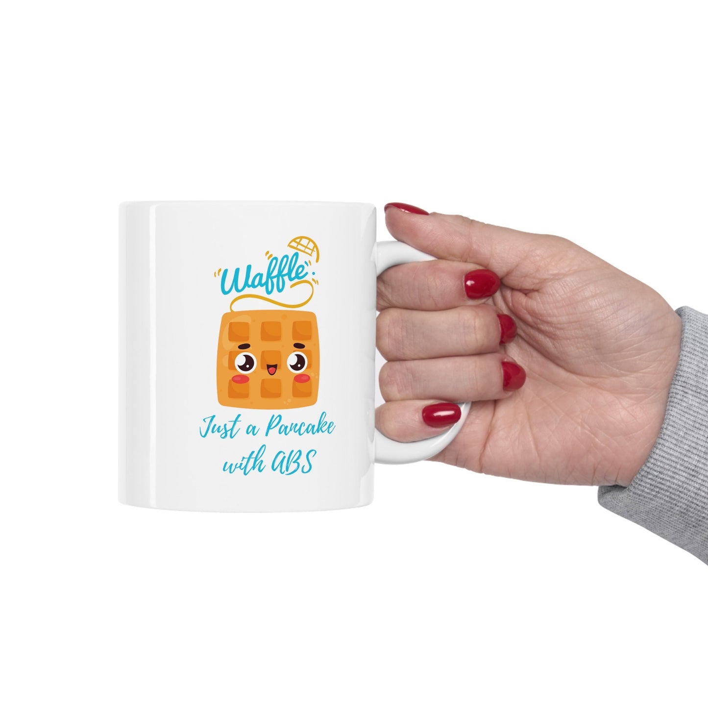 Waffle lover coffee cup, waffles are pancakes with abs, Love waffles, breakfast mug, funny coffee cup, gift for him her, cute waffle