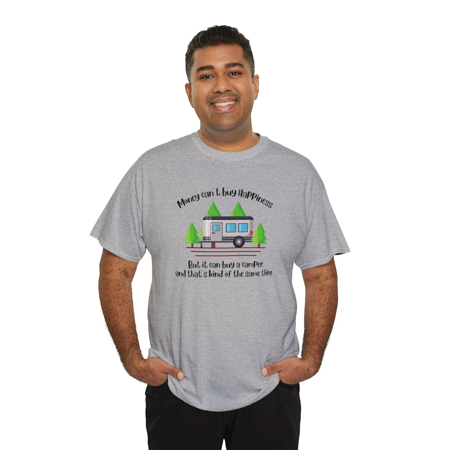Happy Camper tee, money can't buy happiness but it can buy a camper,  camper life, gift for campers, #camping life