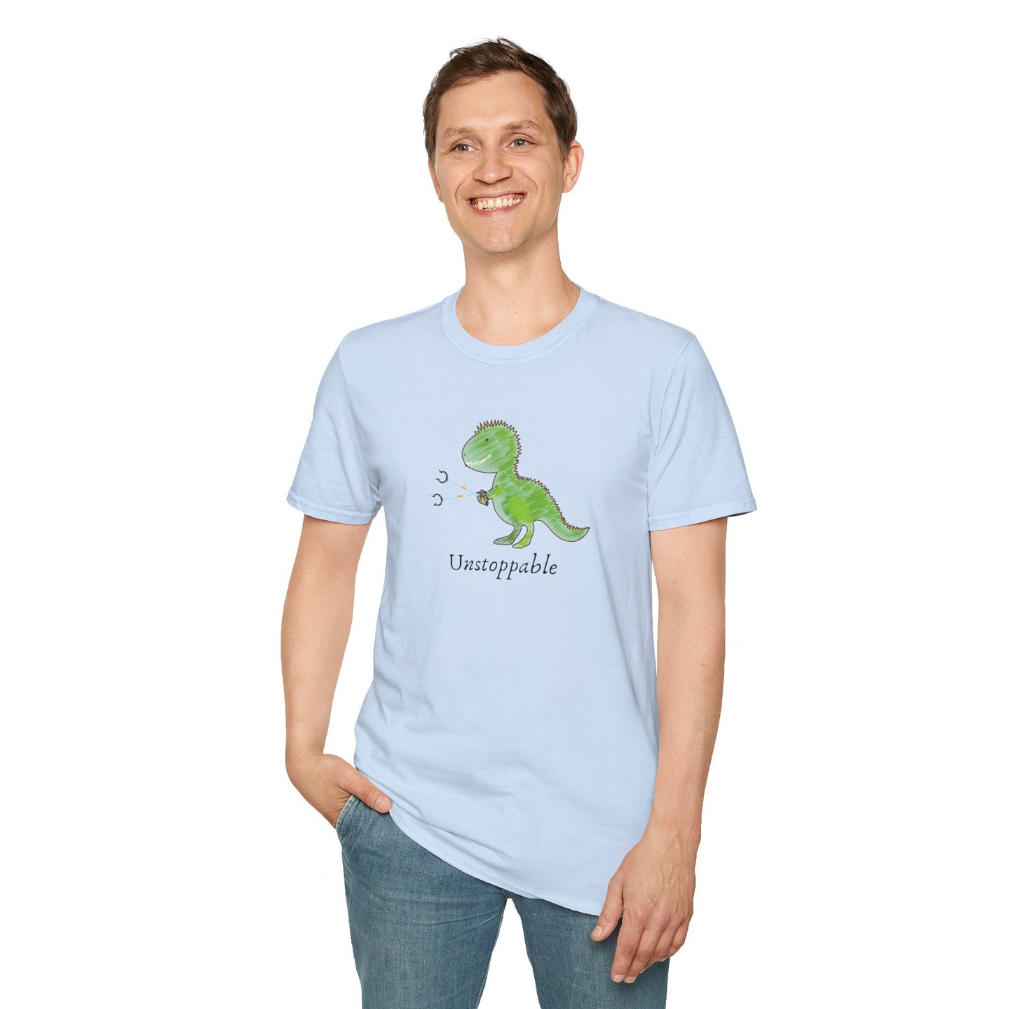 t-Rex shirt, t-rex arms, t-rex humor, gift for dinosaur lover, gift for him, gift for her, Enterprising t-rex, Unisex Softstyle T-Shirt
