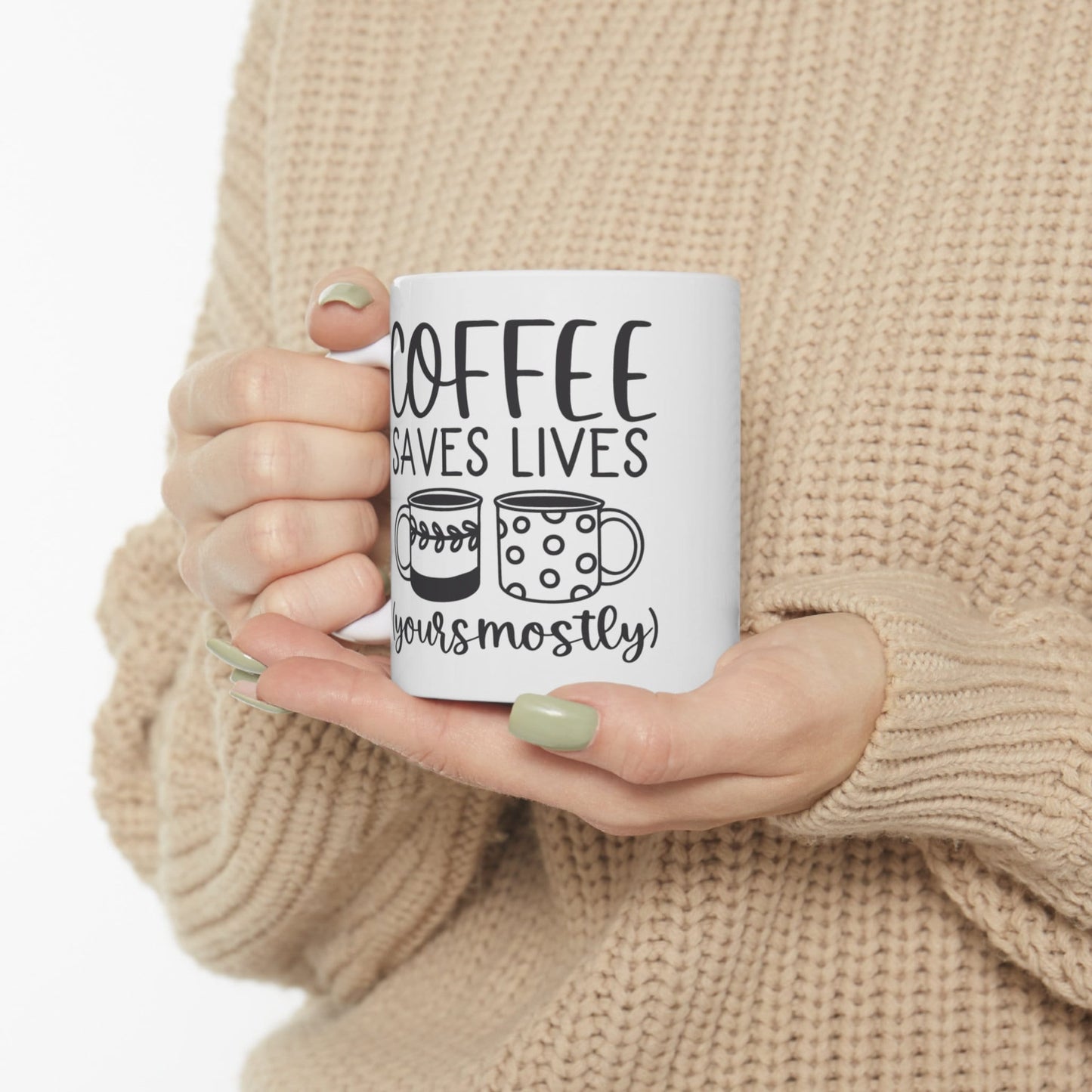 Caffeine Junkie Mug, Coffee saves lives mug, funny coffee mug, gift for him her, coffee lover mug, birthday gift