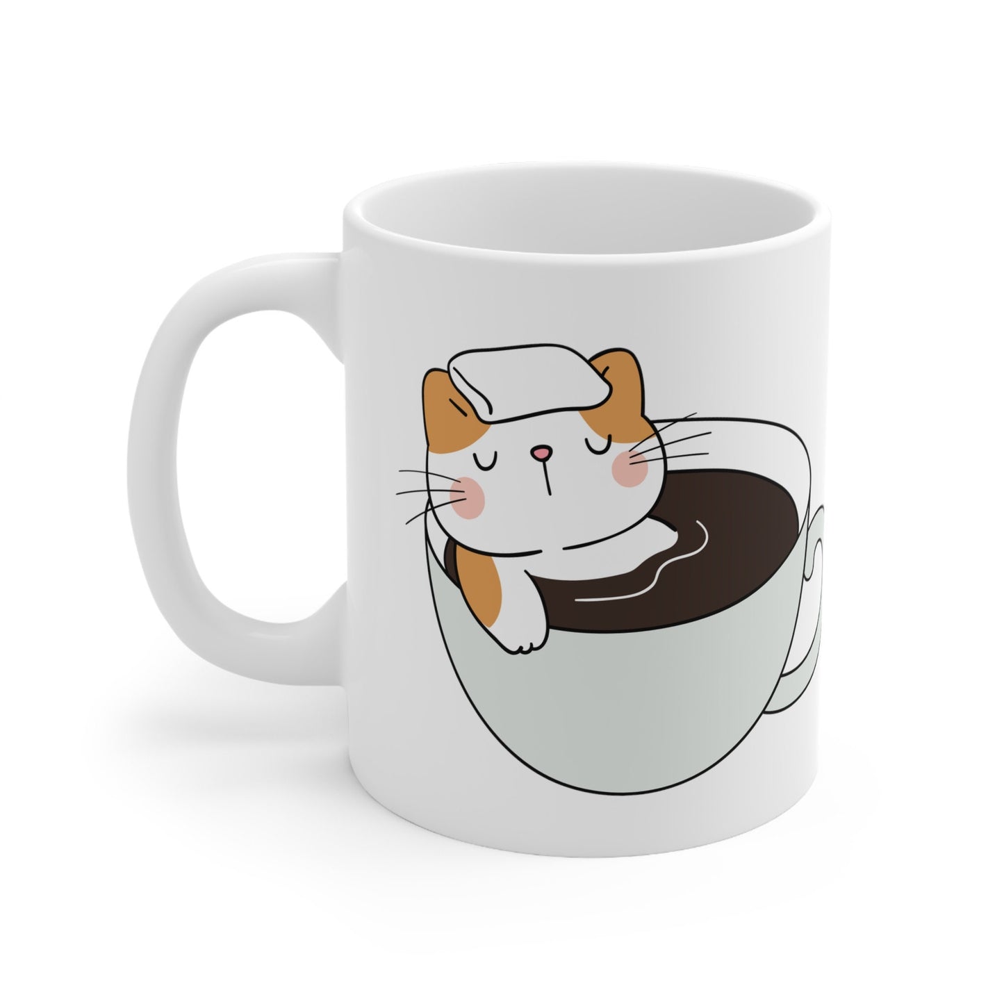 happy place mug, coffee is my happy place, coffee lover gift, cat and coffee lover gift