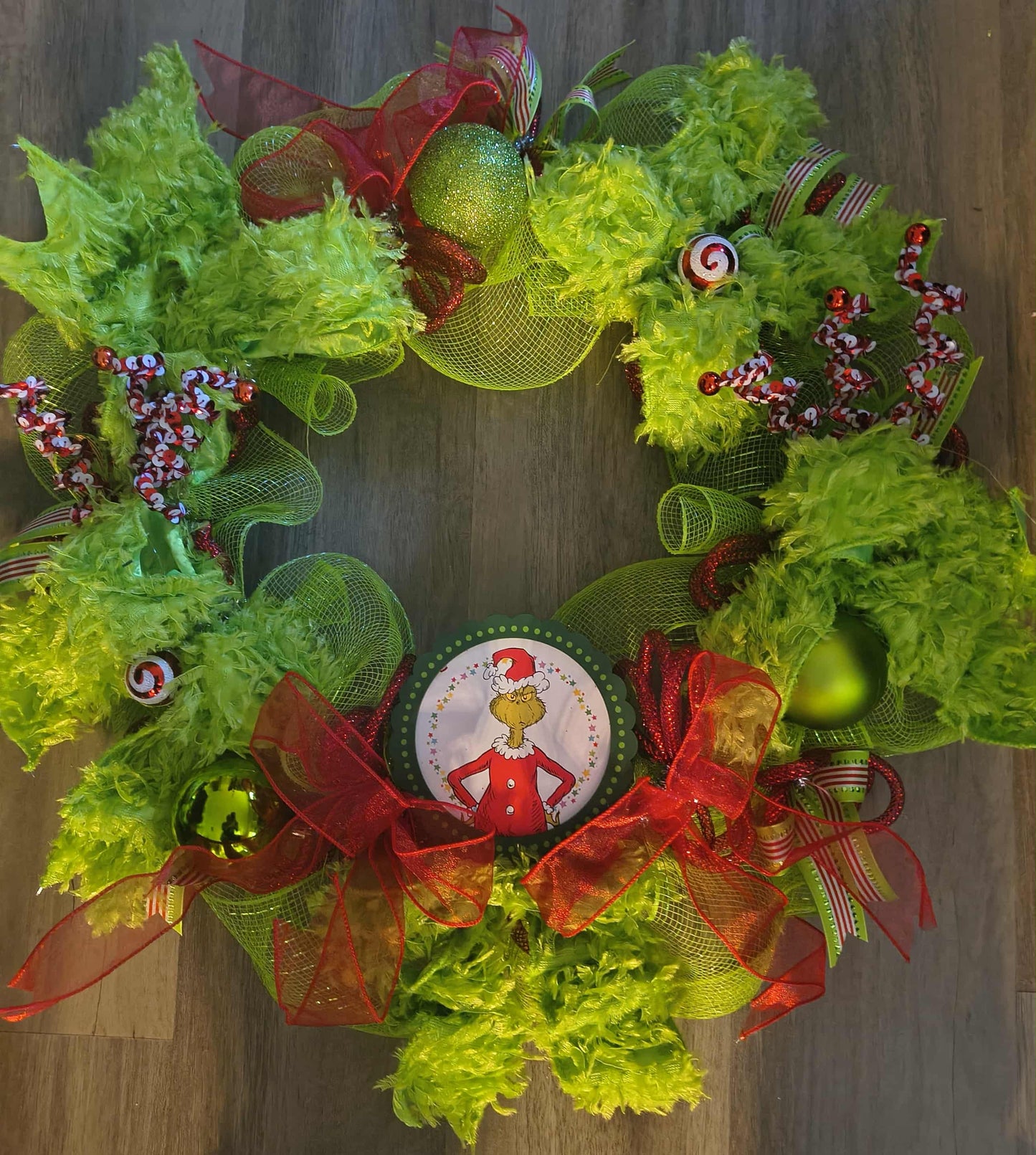 Handcrafted Holiday Wreath Grinch
