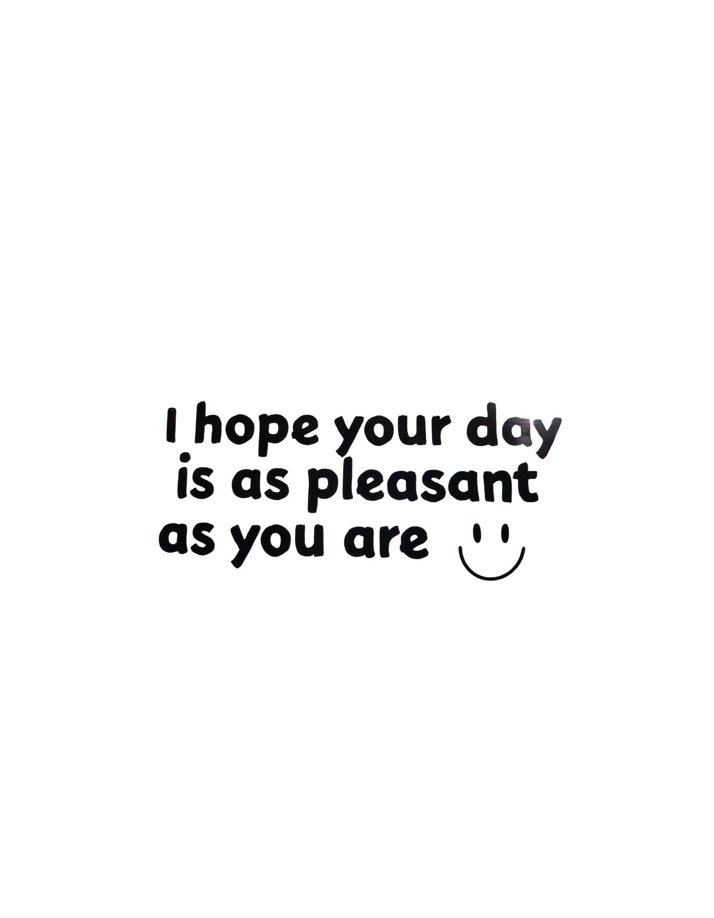 Hope your day is as pleasant as you are Decal